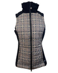 Kerrits Bits of Plaid Quilted Vest in Black/Tan Plaid