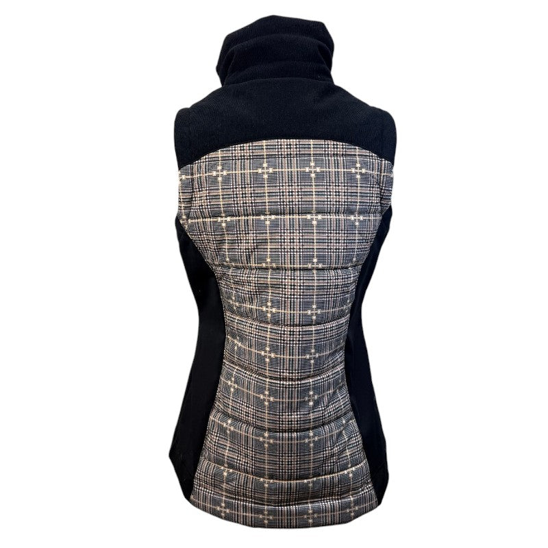 Kerrits Bits of Plaid Quilted Vest in Black/Tan Plaid