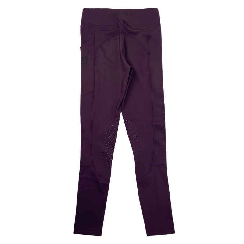 Back of Equestrian Stockholm 'Jump Movement' Riding Tights in Plum