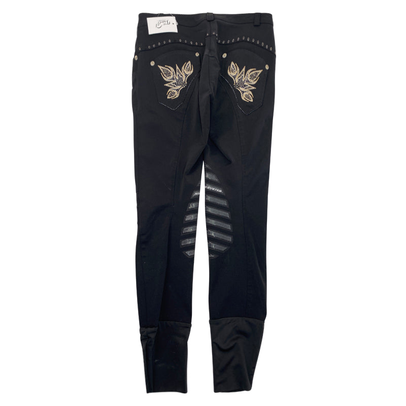 Back of Animo Knee Grip Breeches in Black