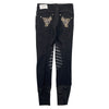 Back of Animo Knee Grip Breeches in Black
