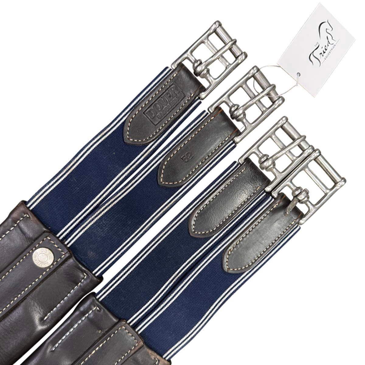 Dover Saddlery Fancy Stitch Leather Girth in Dark Brown