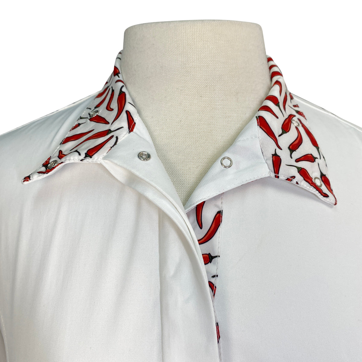 Smartpak Piper Long Sleeve Show Shirt in White/Chilly Peppers