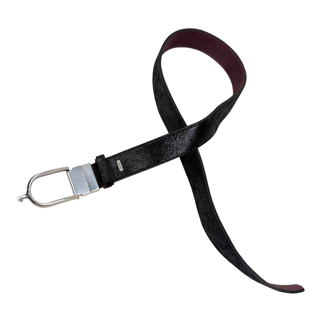 Ariat Reversible Spur Belt in Black Sparkle/Burgundy Suede