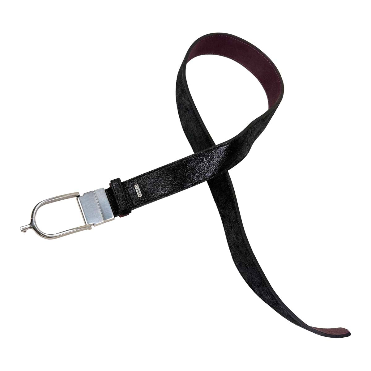 Ariat Reversible Spur Belt in Black Sparkle/Burgundy Suede