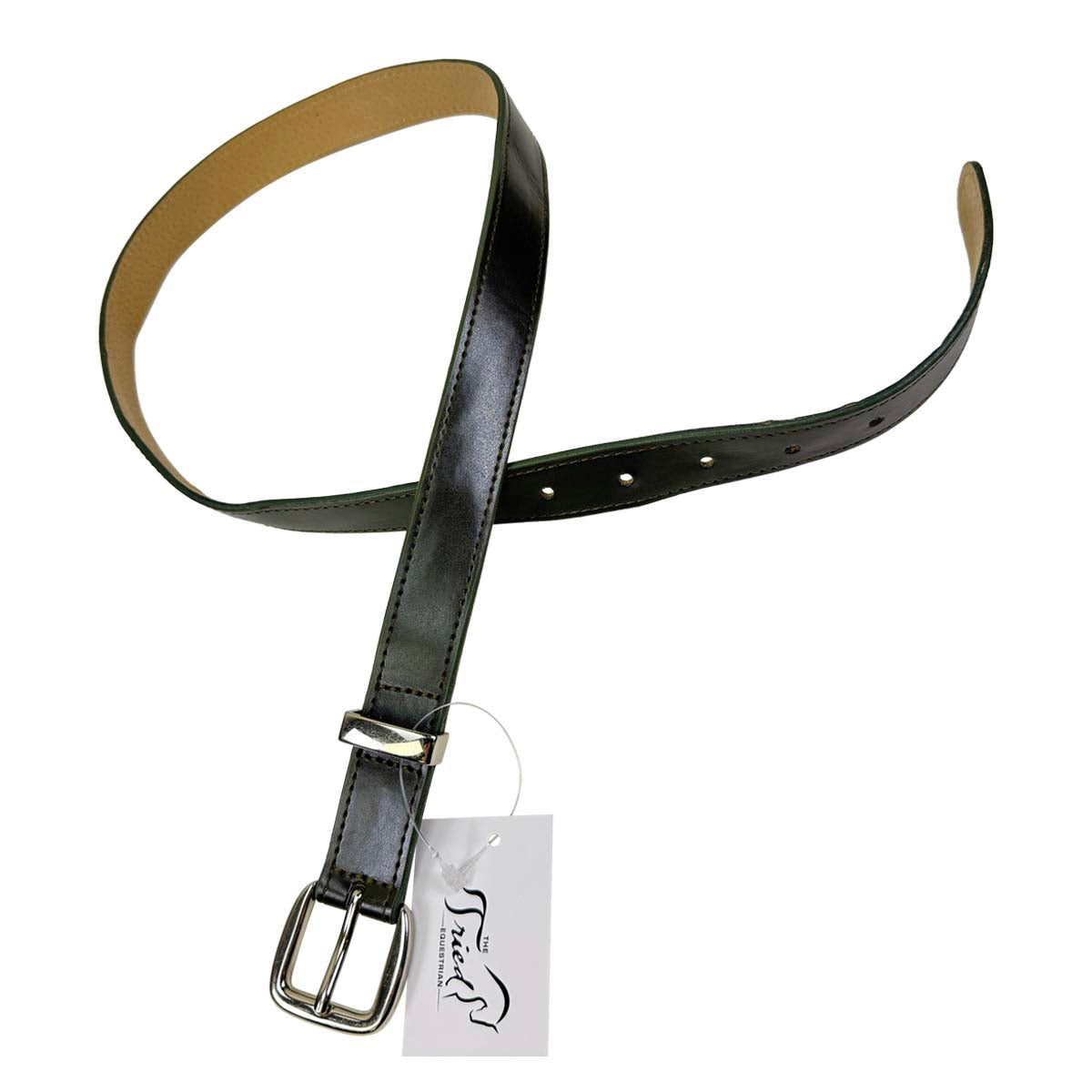 Plain Faux Leather Belt in Olive
