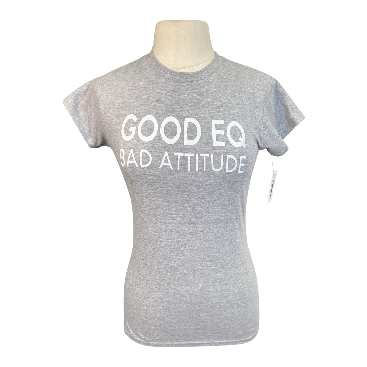 'Good Eq Bad Attitude' Tee in Grey