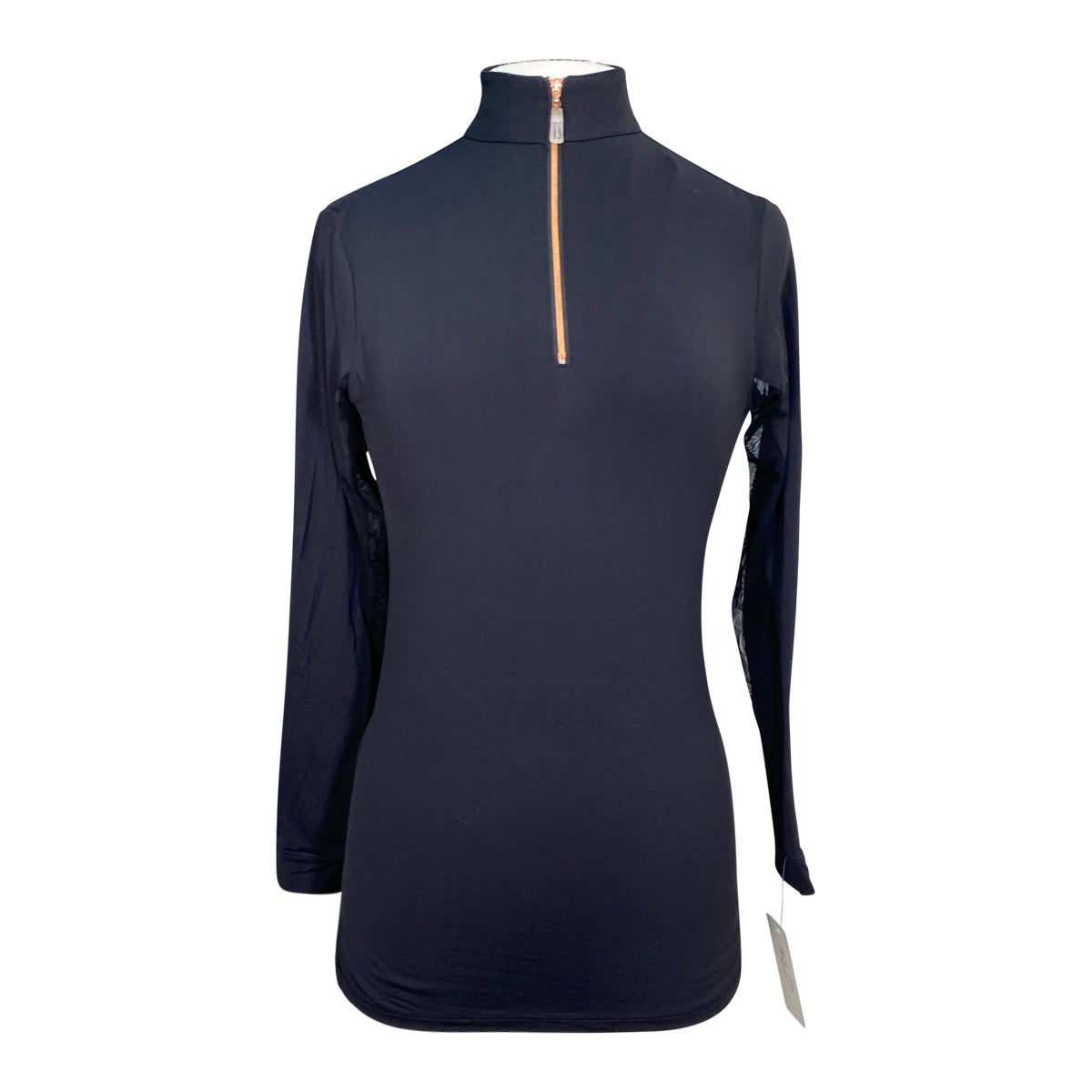 Tailored Sportsman 'Ice Fil' Long Sleeve Shirt in Black/Rose Gold