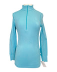 Goode Rider 1/2 Zip Seamless Shirt in Turquoise - Women's Medium