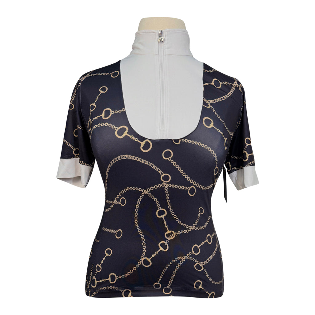 PS of Sweden 'Hill' Short Sleeve Show Shirt in Black/Gold Bits