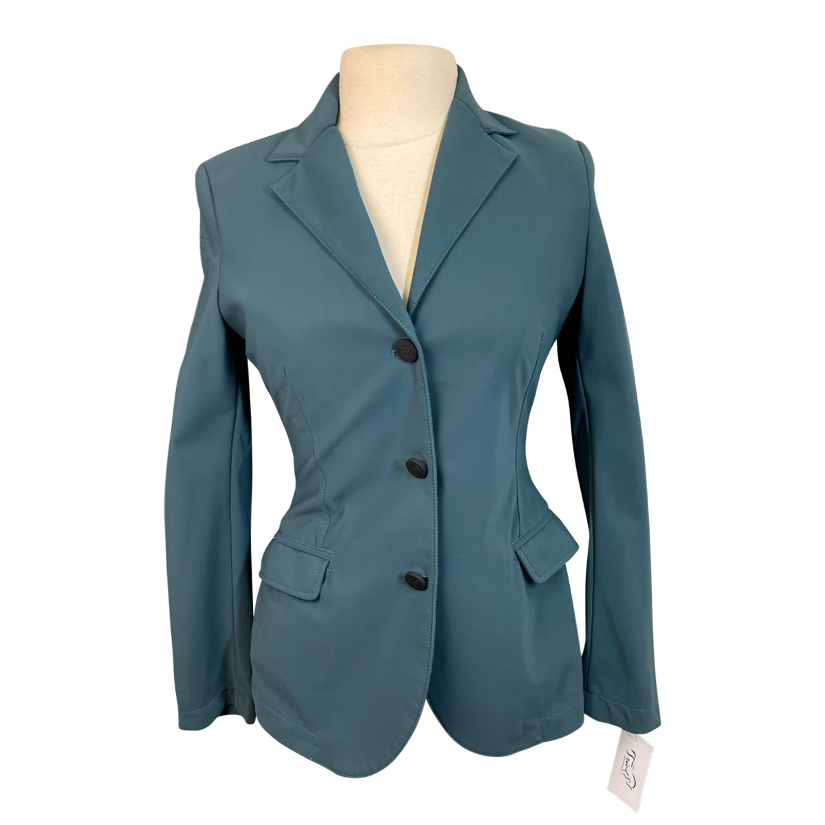 Front of Cavalleria Toscana Jersey Riding Jacket in Evergreen - Women's IT 44 (US 10)