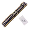 Bedford-Jones Belts Elastic Swizzle Belt in Tan/Navy/Pink