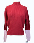 Hannah Child's 'Jackie' Color Block Sweater in Currant