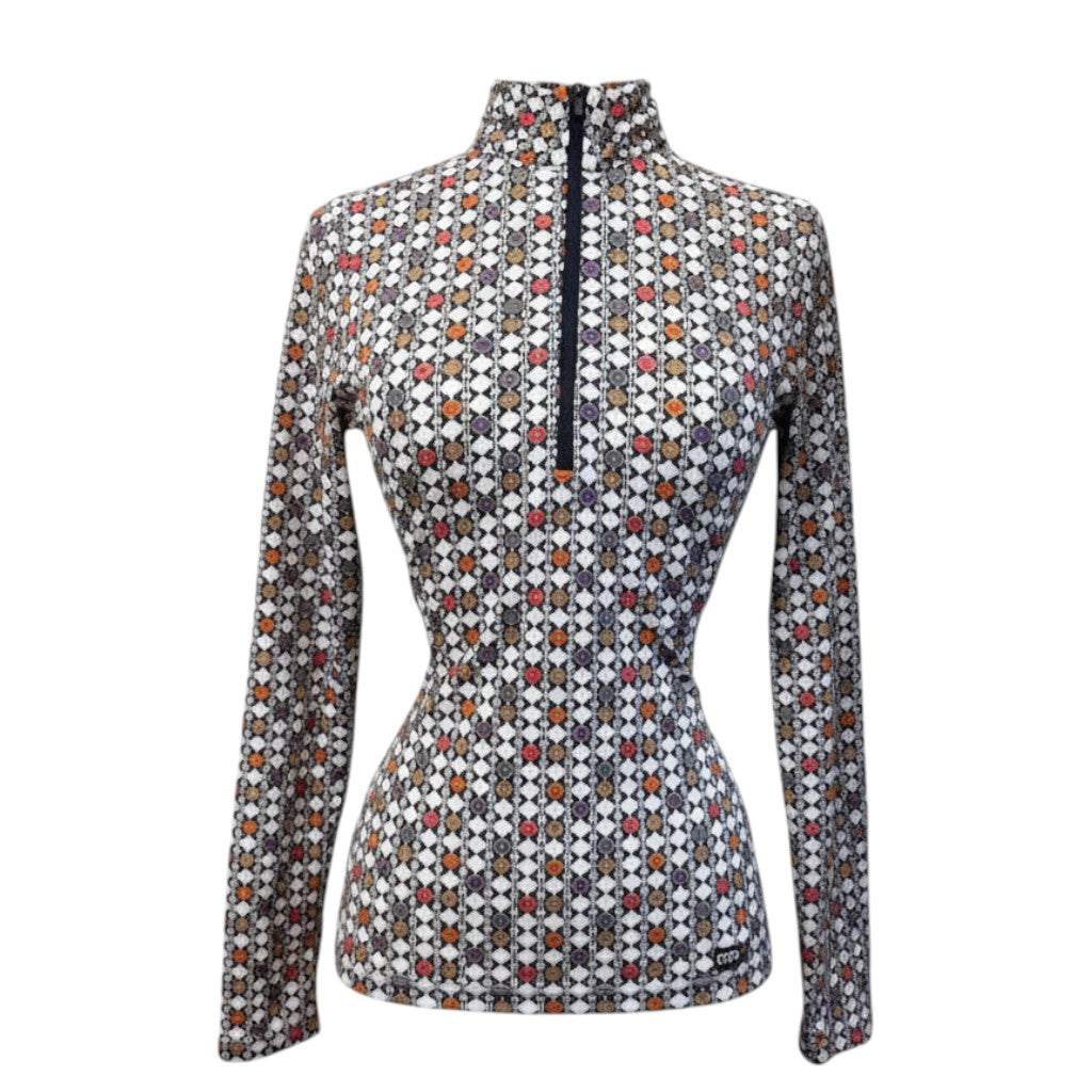 Kerrits Ice Fil Long Sleeve Shirt in Colored Tiles