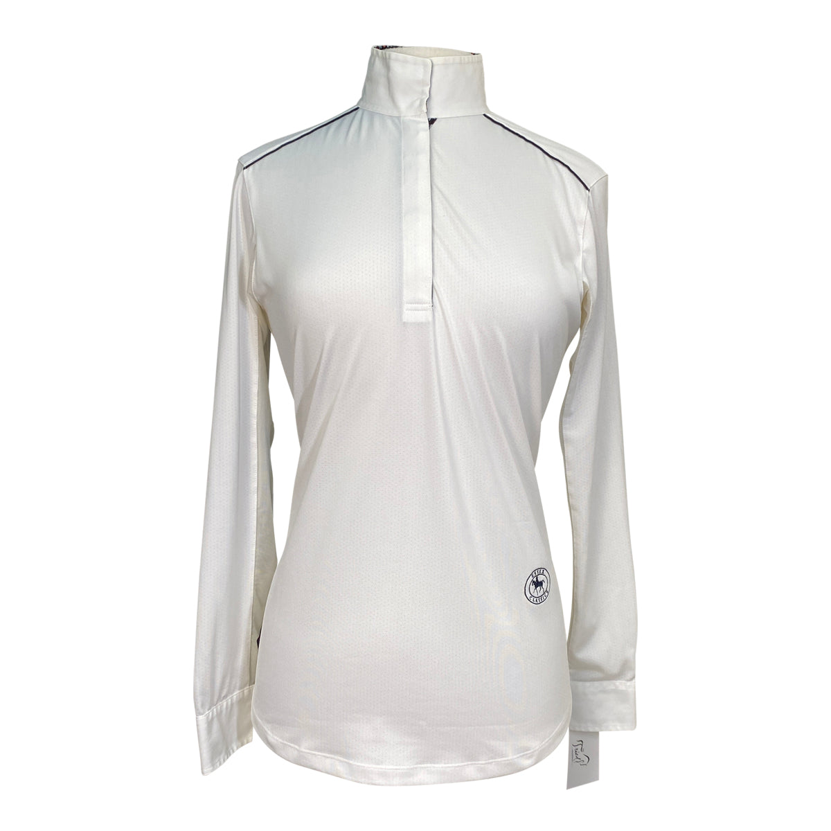 Essex Classics L/S Talent Yarn Show Shirt in White/ Elephants + Cherries - Women's Medium