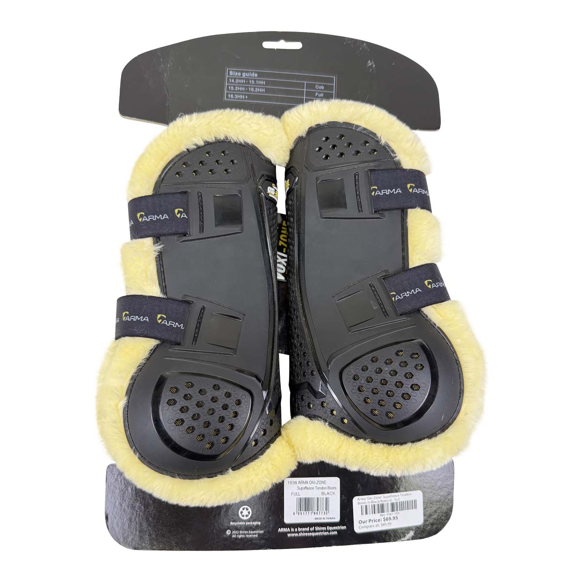 Arma 'Oxi-Zone' Supafleece Tendon Boots in Black/Natural