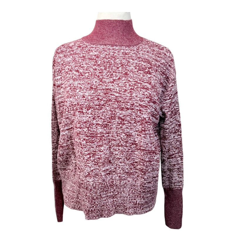 Hannah Childs 'Paloma' Mock Neck Sweater in Bordeaux/Misted Rose