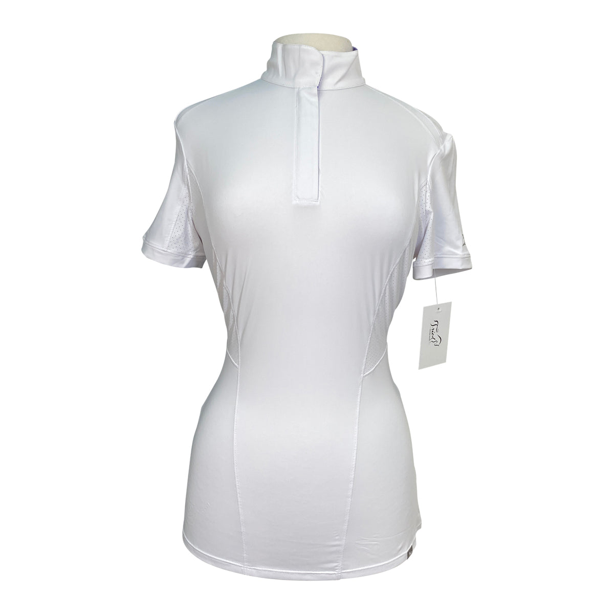 R.J. Classics 'Brynn' Short Sleeve Show Shirt in White/Purple Bits - Women's Small