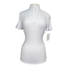 R.J. Classics 'Brynn' Short Sleeve Show Shirt in White/Purple Bits - Women's Medium