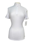 R.J. Classics 'Brynn' Short Sleeve Show Shirt in White/Purple Bits - Women's Medium