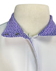 R.J. Classics 'Brynn' Short Sleeve Show Shirt in White/Purple Bits - Women's Medium