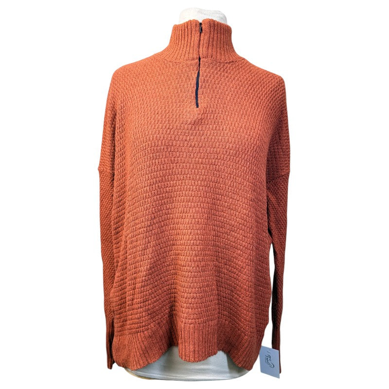 Hannah Child's 'Sassy' Boyfriend 1/4 Zip Sweater in Russet