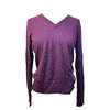 Hannah Childs 'Angelina' V-Neck Sweater in Aubergine