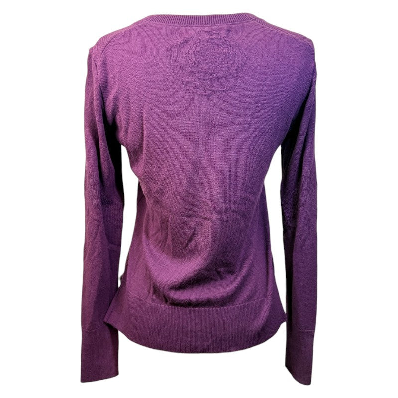 Hannah Childs 'Angelina' V-Neck Sweater in Aubergine