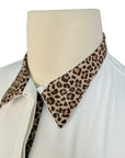 Smartpak Piper Long Sleeve Show Shirt in White/Leopard
