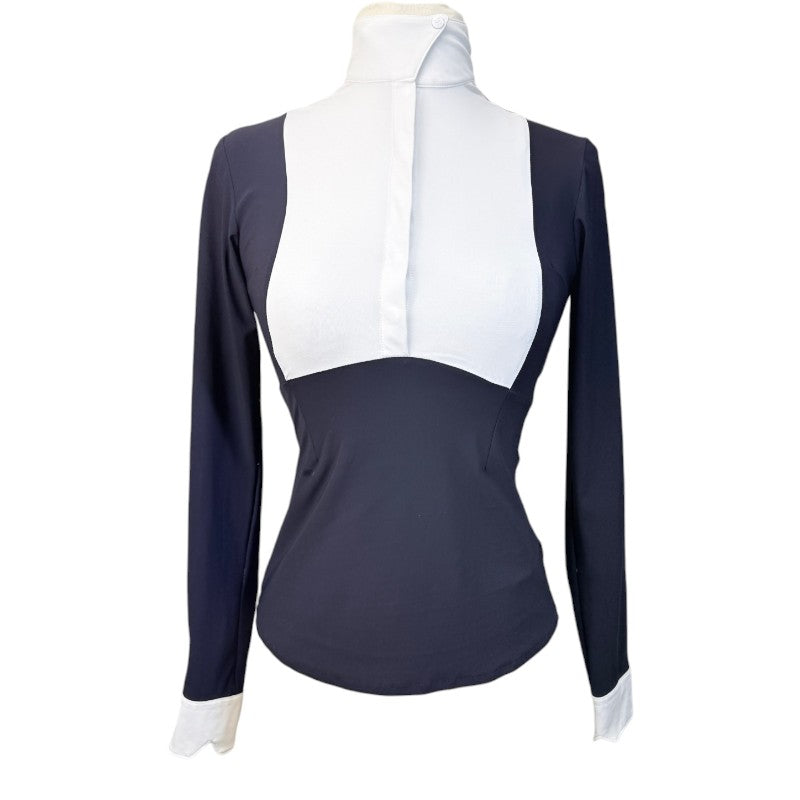 Horse Pilot 'Monica' Long Sleeve Show Shirt in Navy/White