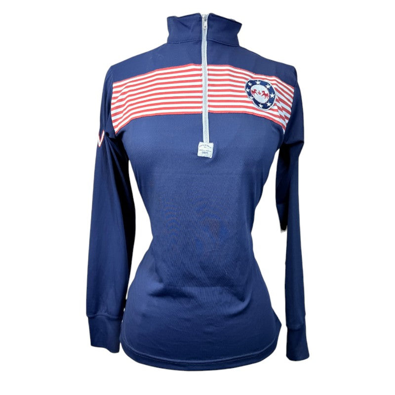 Equine Couture Patriot Sport Shirt in Navy/Stripes