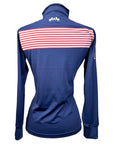 Equine Couture Patriot Sport Shirt in Navy/Stripes