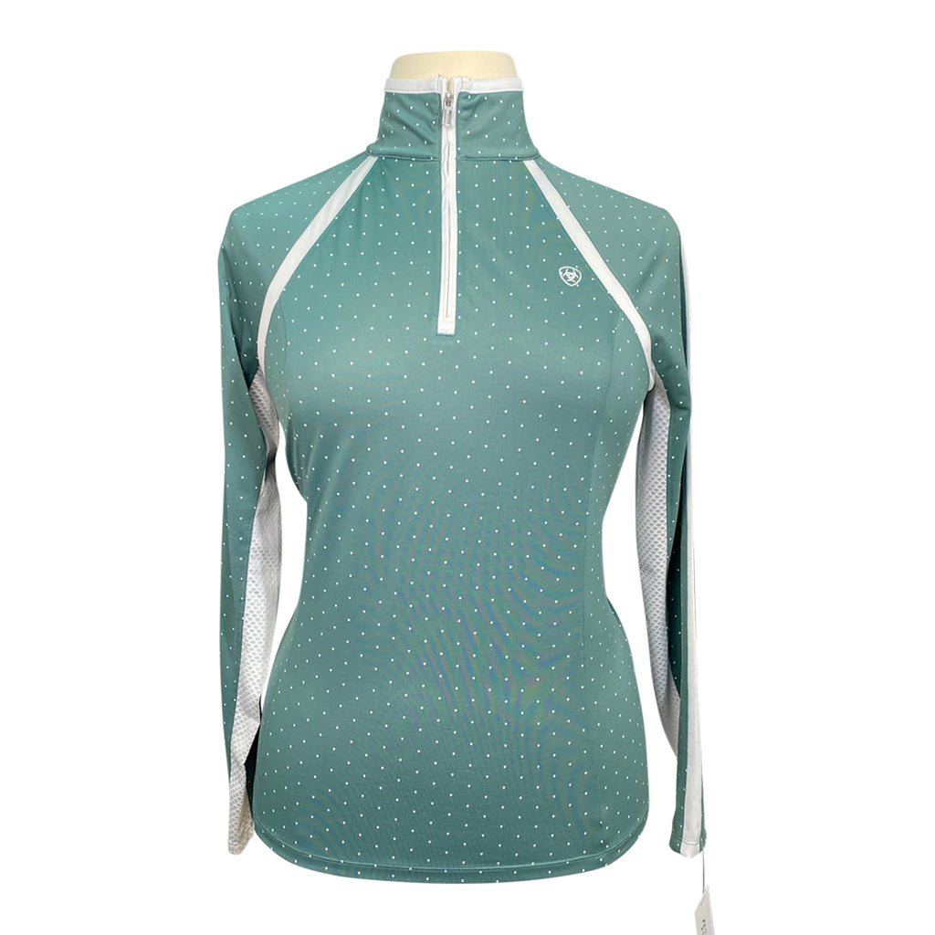 Ariat 3.0 Sunstopper Team Long Sleeve Shirt in Green/Polka Dot