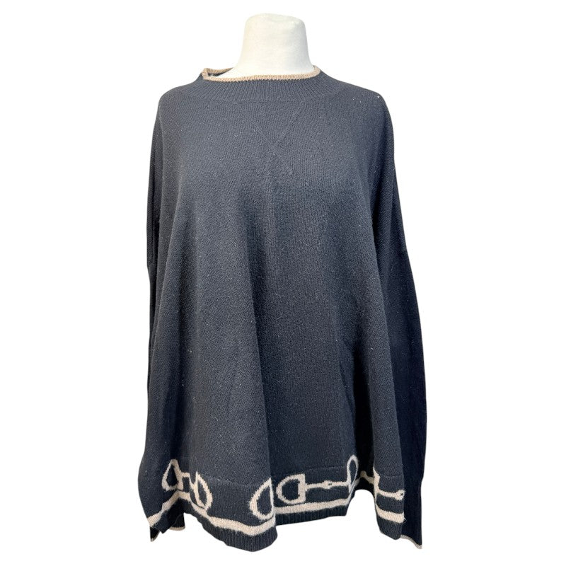 Hannah Childs 'Kristina' Poncho  in Black/Tan - Women's S/M