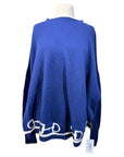 Hannah Childs 'Kristina' Poncho  in Navy/White