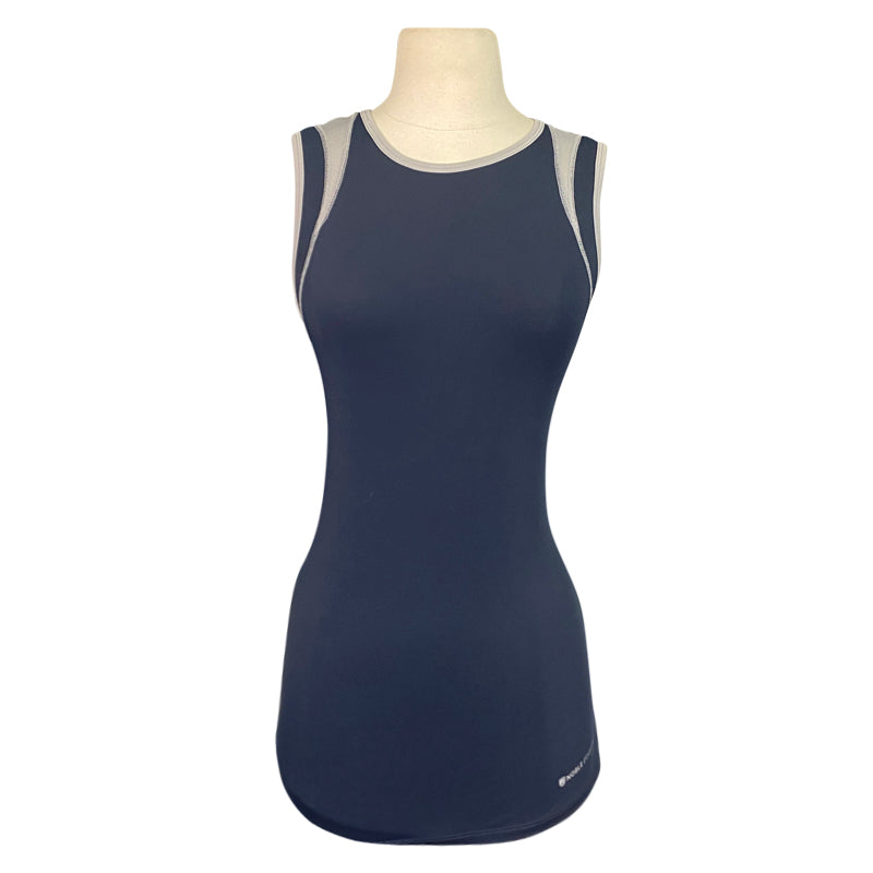 Noble Equestrian 'Lily' Tank Top in Navy/Grey