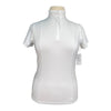 Hannah Childs 'Rachel' Ruffle Short Sleeve Show Shirt in White