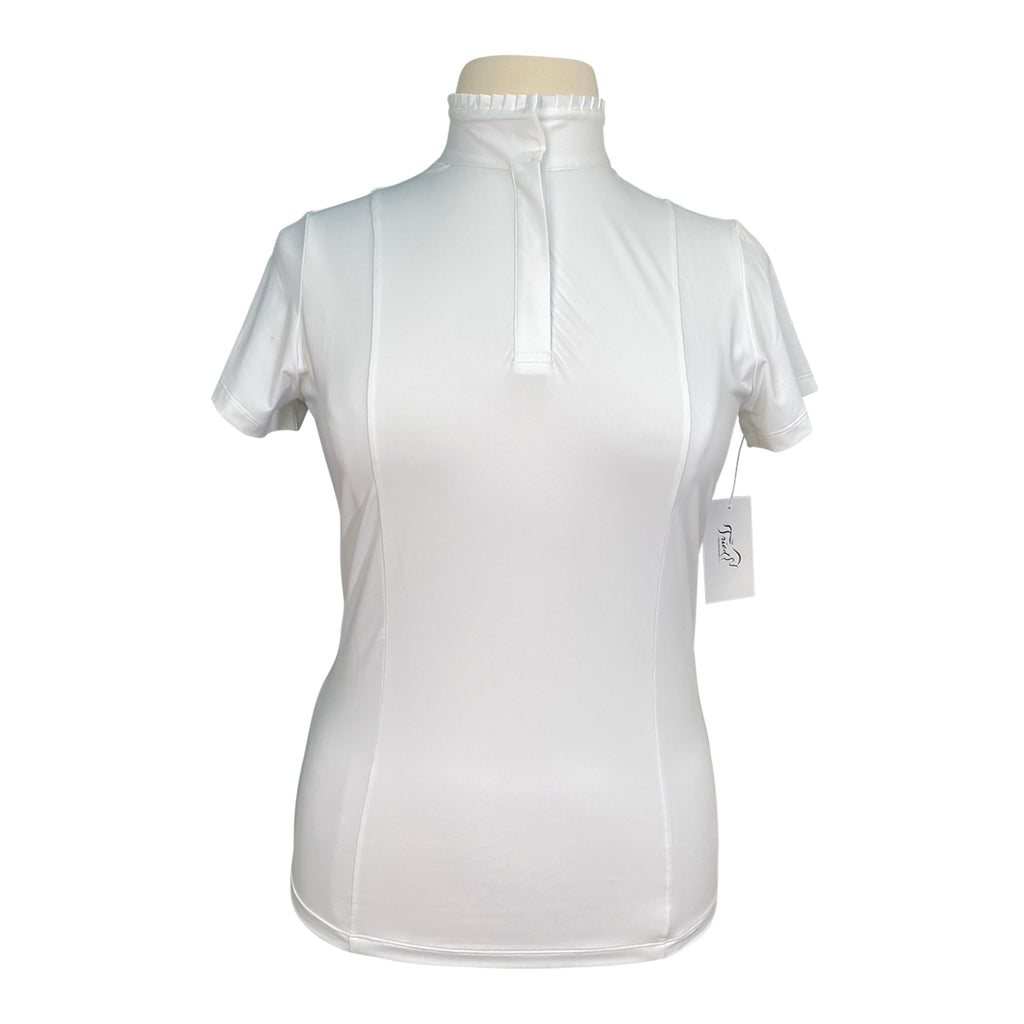 Hannah Childs 'Rachel' Ruffle Short Sleeve Show Shirt in White