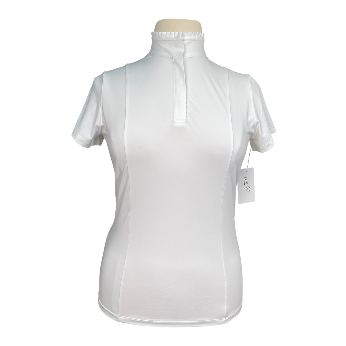 Hannah Childs 'Rachel' Ruffle Short Sleeve Show Shirt in White