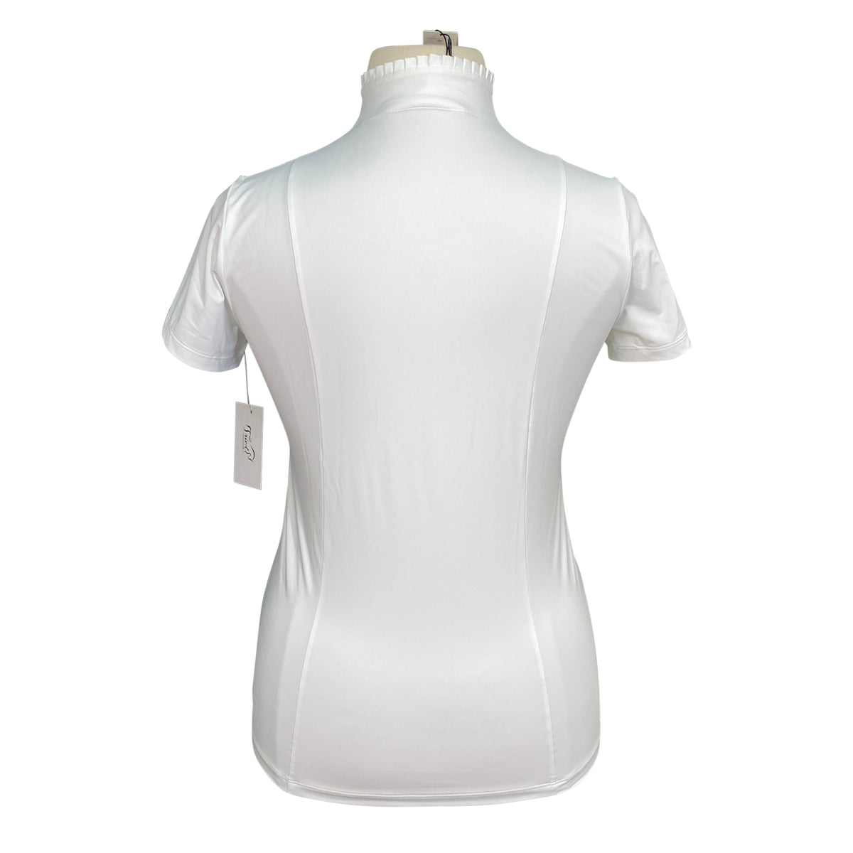 Hannah Childs 'Rachel' Ruffle Short Sleeve Show Shirt in White