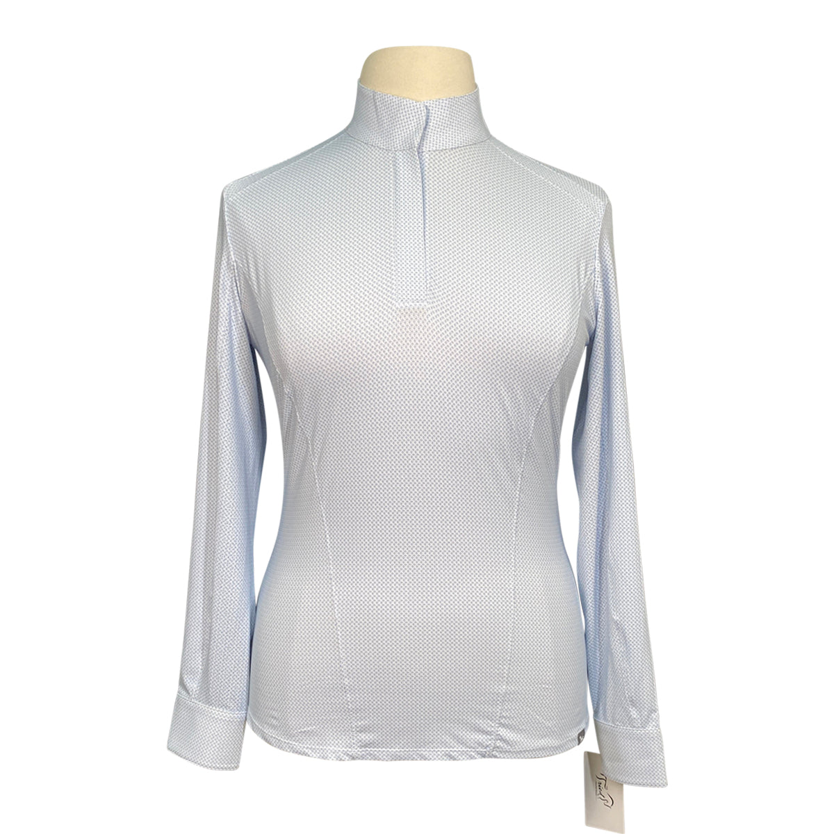 R.J. Classics 'Tori' Long Sleeve Show Shirt in White/Navy Bits - Women's XL