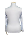 R.J. Classics 'Tori' Long Sleeve Show Shirt in White/Navy Bits - Women's XL