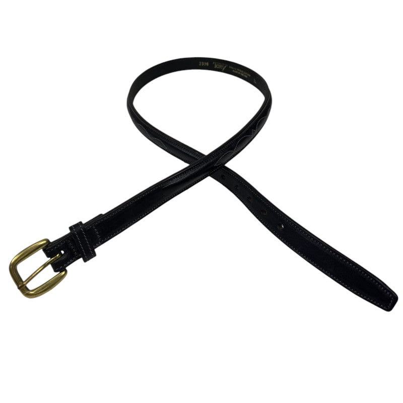 Tory Leather 3/4" Fancy Stitched Raised Belt in Black