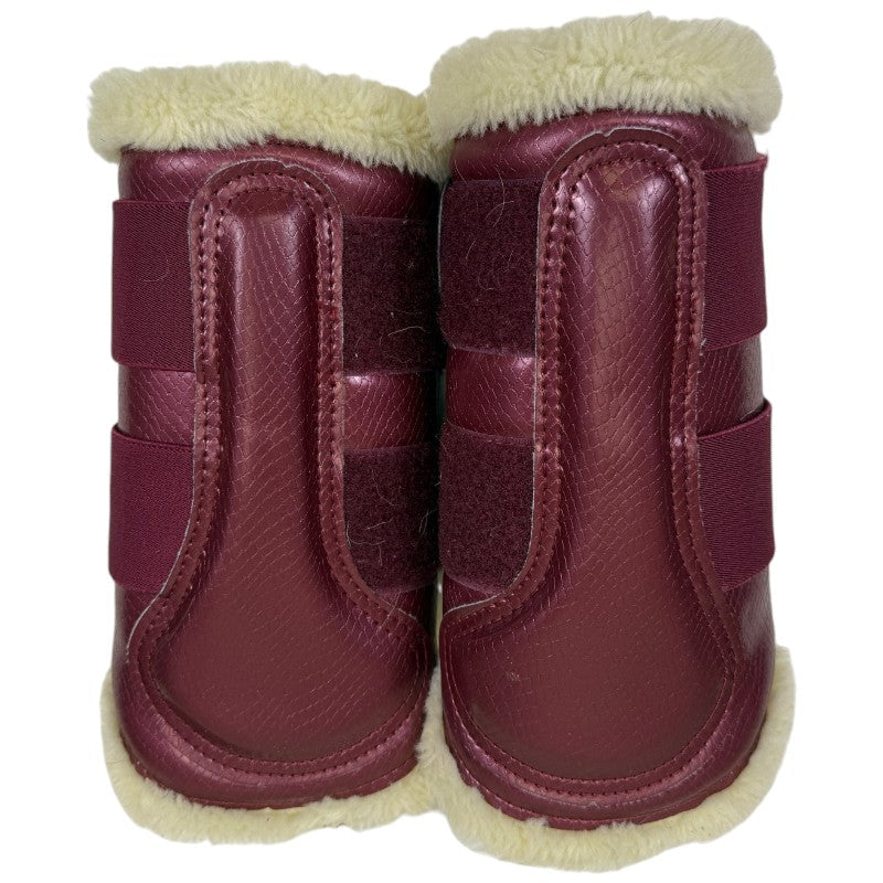 Equestrian Stockholm Fleece Brushing Boot in Cherry Wine