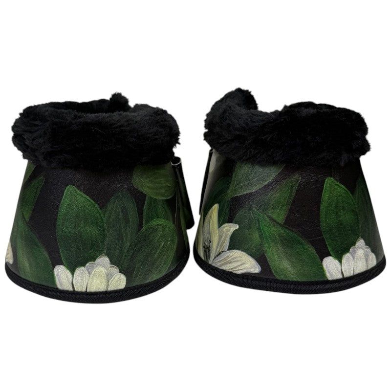 Dapplebay Co Floral Bell Boots in Black Magnolia
