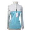 Iago Long Sleeve Competition Shirt in Electric Blue/White