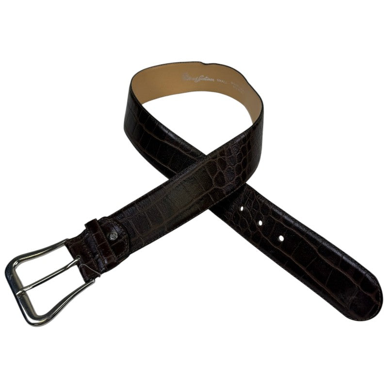 Tailored Sportsman Leather Belt in Brown Crocodile 