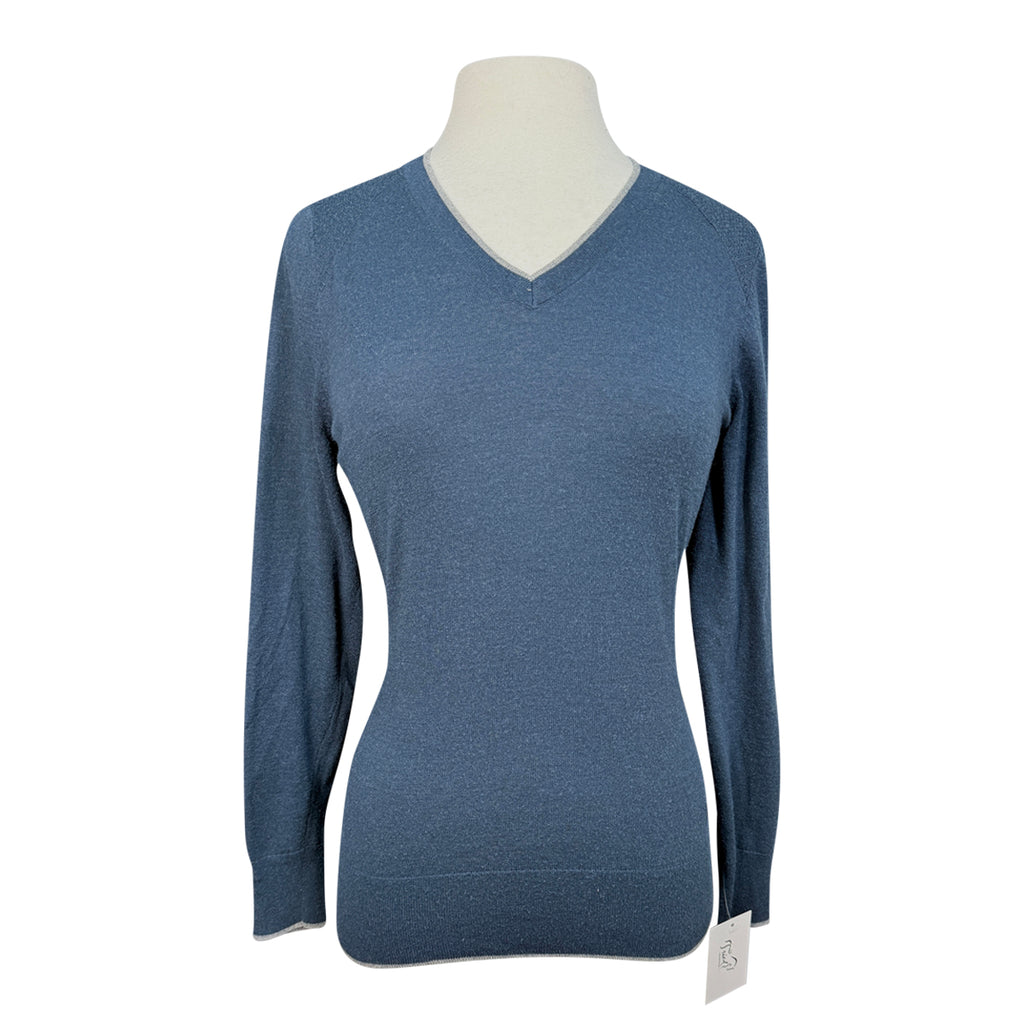 RJ Classics 'Natalie' V-Neck Sweater in Blue - Women's Medium