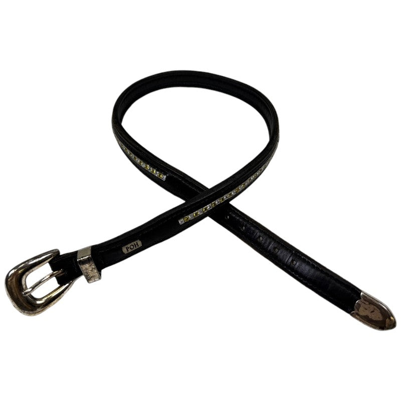People On Horses Crystal Belt in Black/White/Yellow