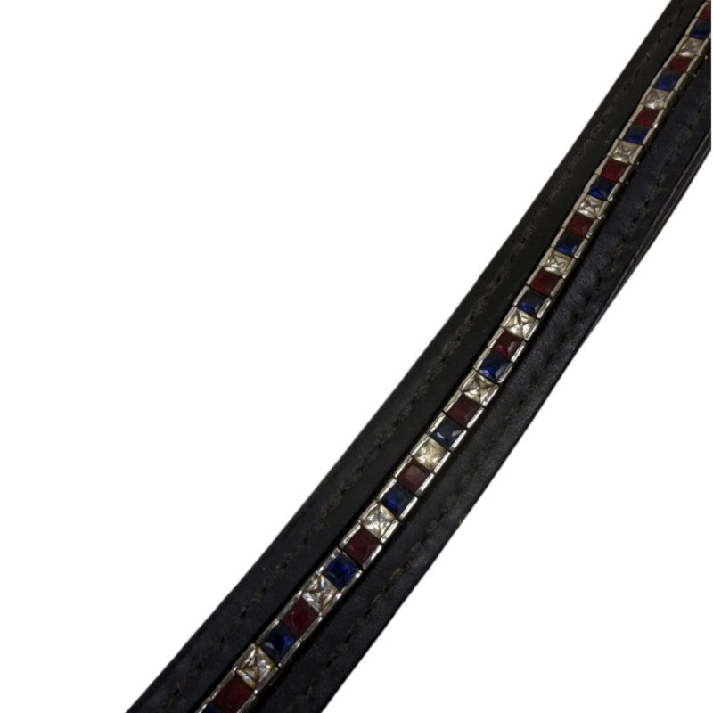 People On Horses Browband in Black/Red/Blue/White